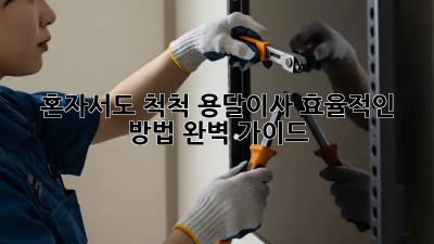 혼자서도 척척! 용달이사 효율적인 방법 완벽 가이드