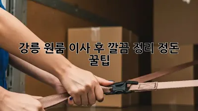 강릉 원룸 이사 후, 깔끔 정리 정돈 꿀팁!